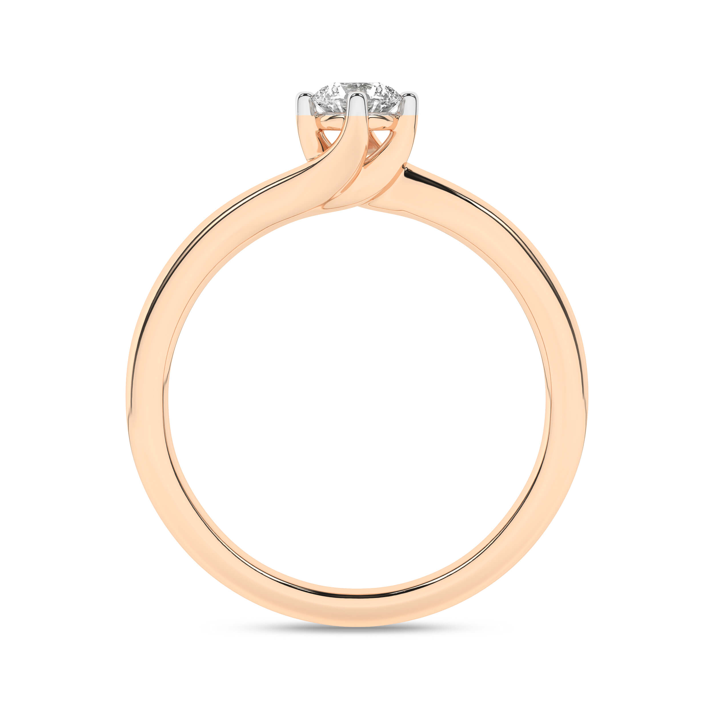 Inel de logodna din Aur Roz 14K cu Diamant 0.25Ct, articol RS0608, previzualizare foto 2