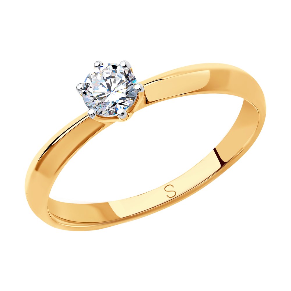 Inel de logodna din Aur Roz 14K cu Zirconiu Swarovski, articol 81010225, previzualizare foto 1