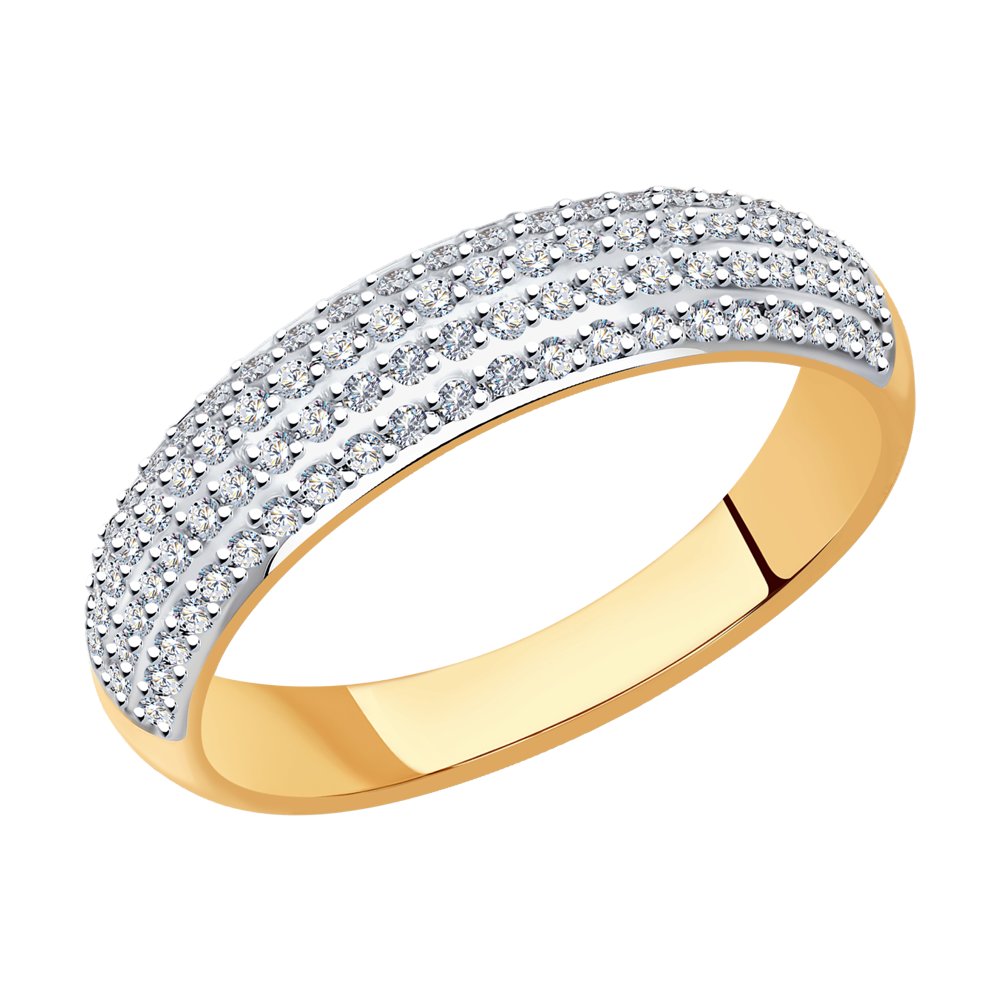 Inel din Aur Roz 14K cu Diamante, articol 1012175, previzualizare foto 1