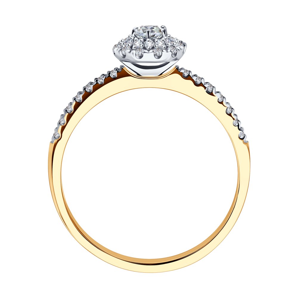 Inel din Aur Roz 14K cu Diamante, articol 1012132, previzualizare foto 2