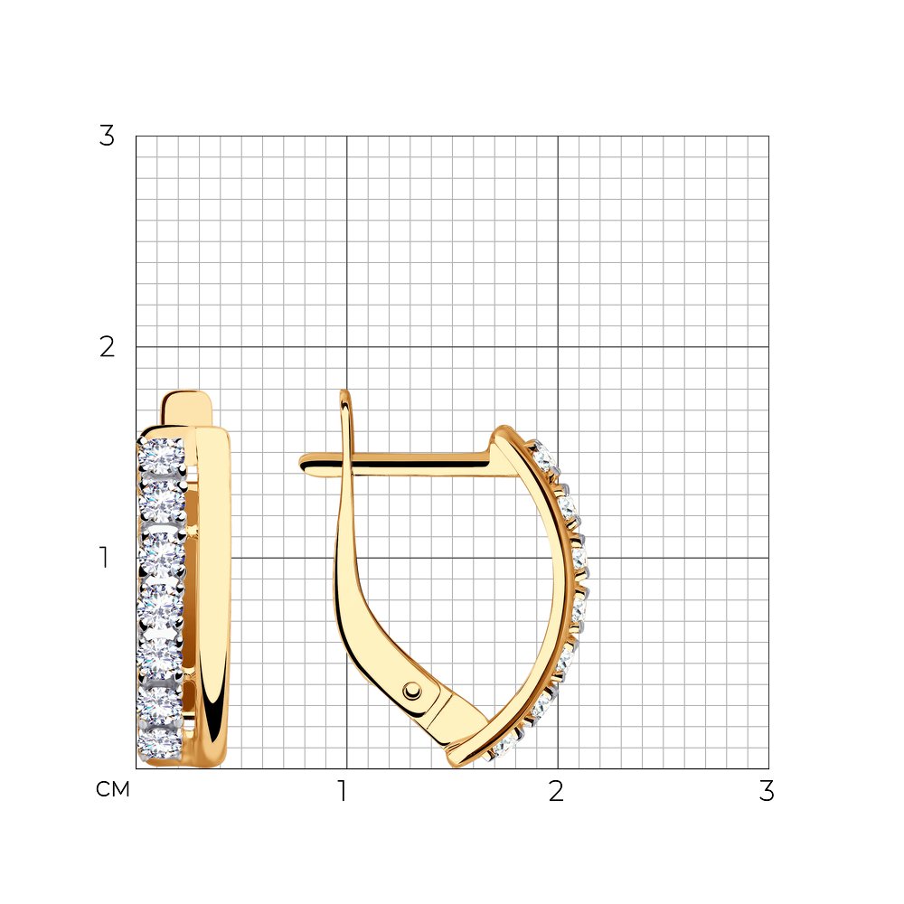 Cercei din Aur Roz 14K cu Zirconiu Swarovski, articol 81020430, previzualizare foto 3