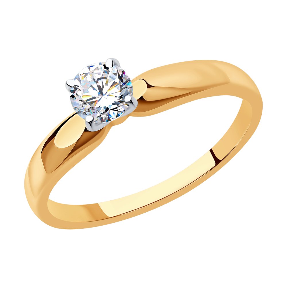 Inel din Aur Roz 14K cu Diamant, articol 9010073-36, previzualizare foto 1