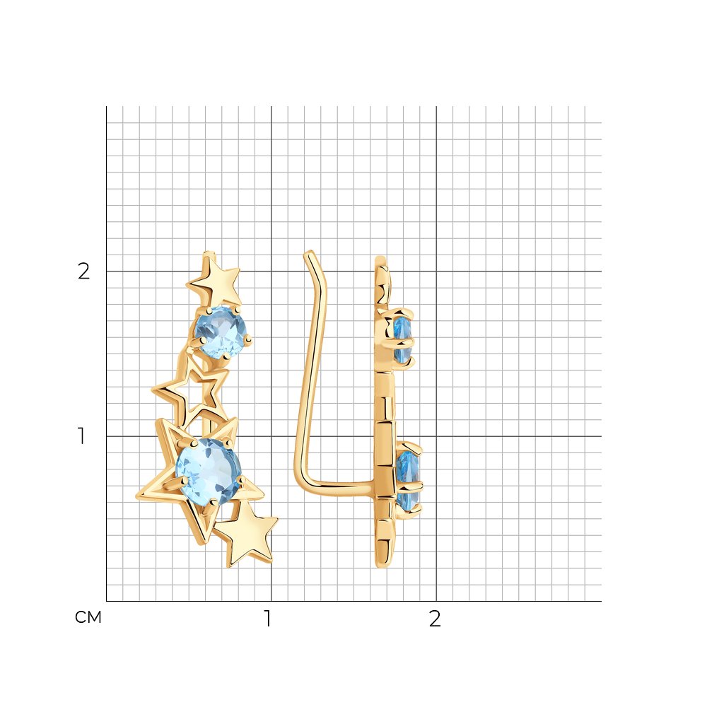 Cercei din Aur Roz 14k cu Topaz, articol 727348, previzualizare foto 3