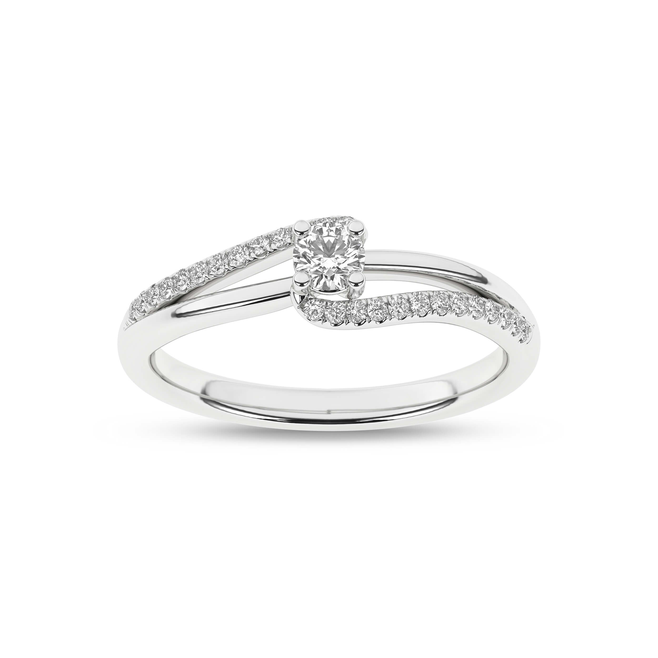 Inel de logodna din Aur Alb 14K cu Diamante 0.25Ct, articol RB17788EG, previzualizare foto 1