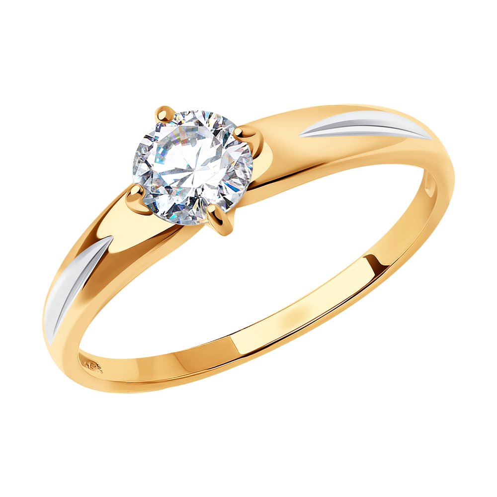 Inel de logodna din Aur Roz 14K cu Zirconiu Swarovski, articol 81010174, foto 1