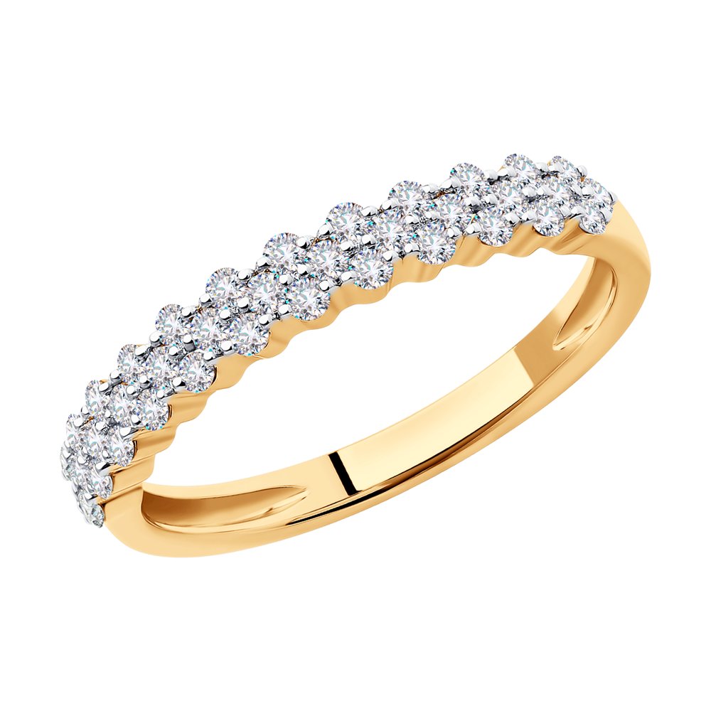 Inel din Aur Roz 14K cu Diamante, articol 1012075, previzualizare foto 1