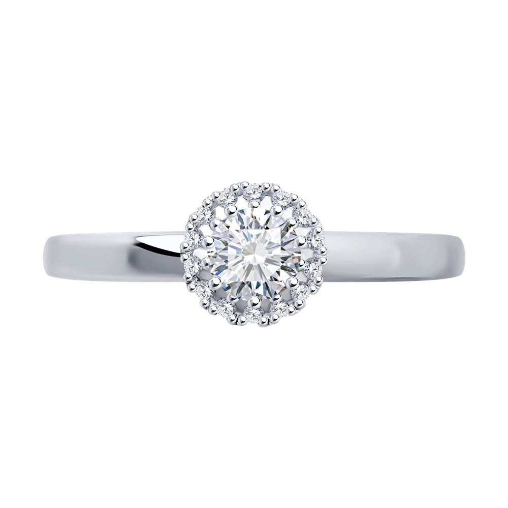 Inel de logodna din Aur Alb 14K cu Diamante, articol 1012130-3, previzualizare foto 2