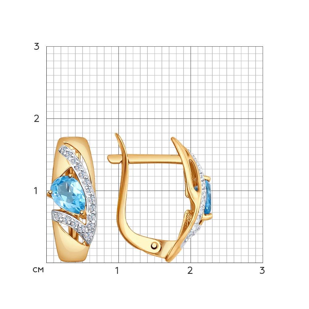 Cercei din Aur Roz 14K cu Topaz si Zirconiu, articol 724827, previzualizare foto 2