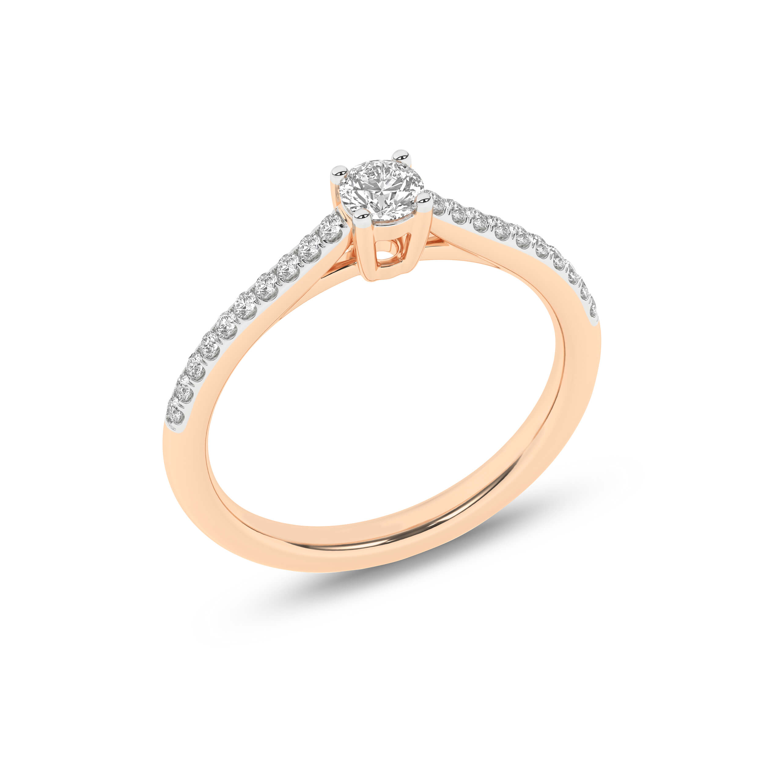 Inel de logodna din Aur Roz 14K cu Diamante 0.25Ct, articol RB19582EG, previzualizare foto 4
