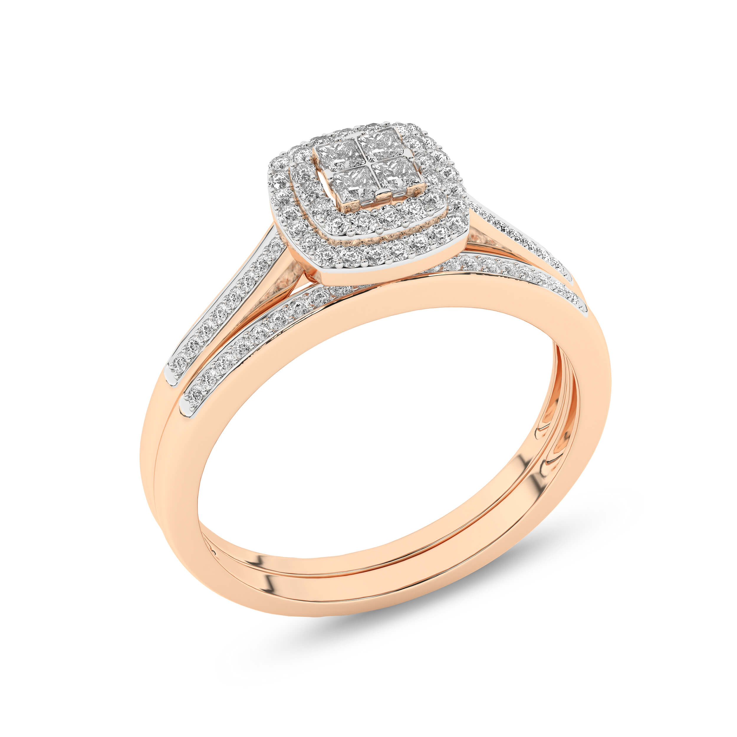 Inel de logodna din Aur Roz 14K cu Diamante 0.25Ct, articol RB13607, previzualizare foto 4