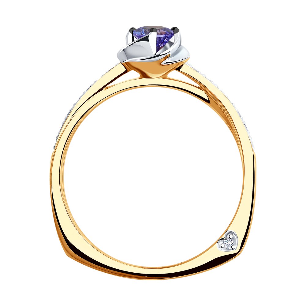 Inel de logodna din Aur Roz 14K cu Diamante si Tanzanit, articol 6014085, previzualizare foto 2