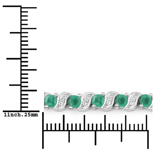 Bratara din Argint cu Smarald 0.98 Carate si Topaz incolor, articol QB3455EWT-SSR, previzualizare foto 3