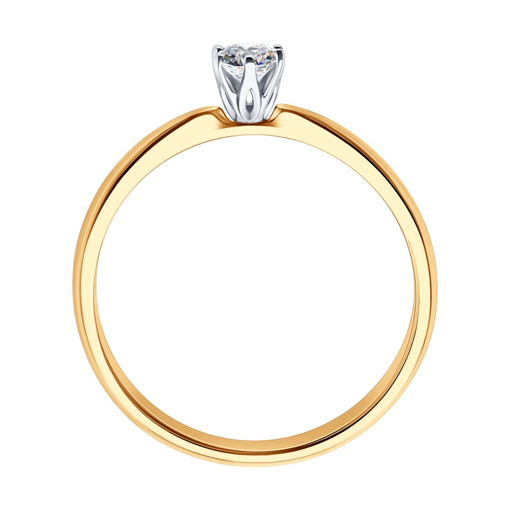 Inel din Aur Roz 14K cu Diamant, articol 1012128, previzualizare foto 2