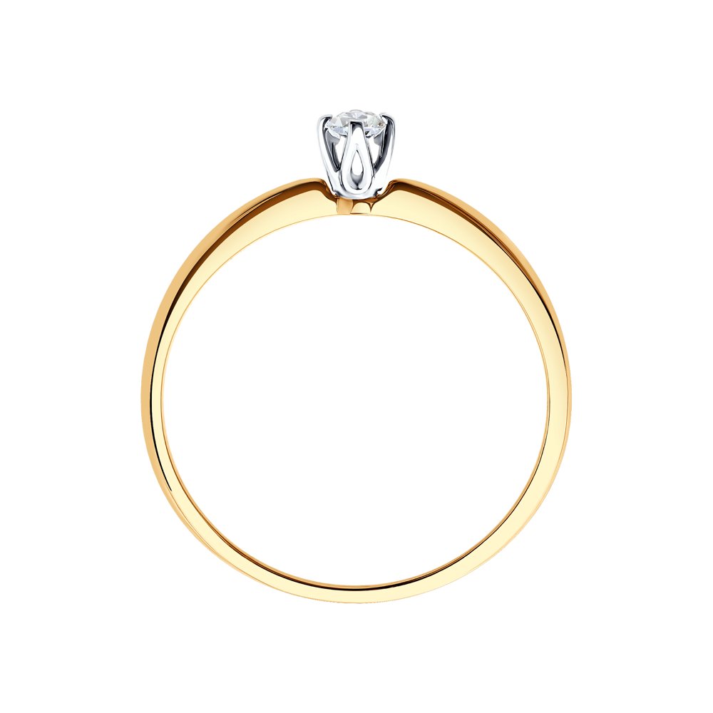 Inel din Aur Roz 14K cu Diamant, articol 1012153, previzualizare foto 2