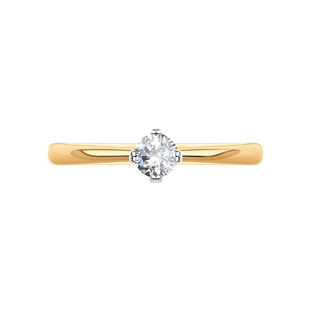 Inel din Aur Roz 14K cu Diamant, articol 1012141, previzualizare foto 3