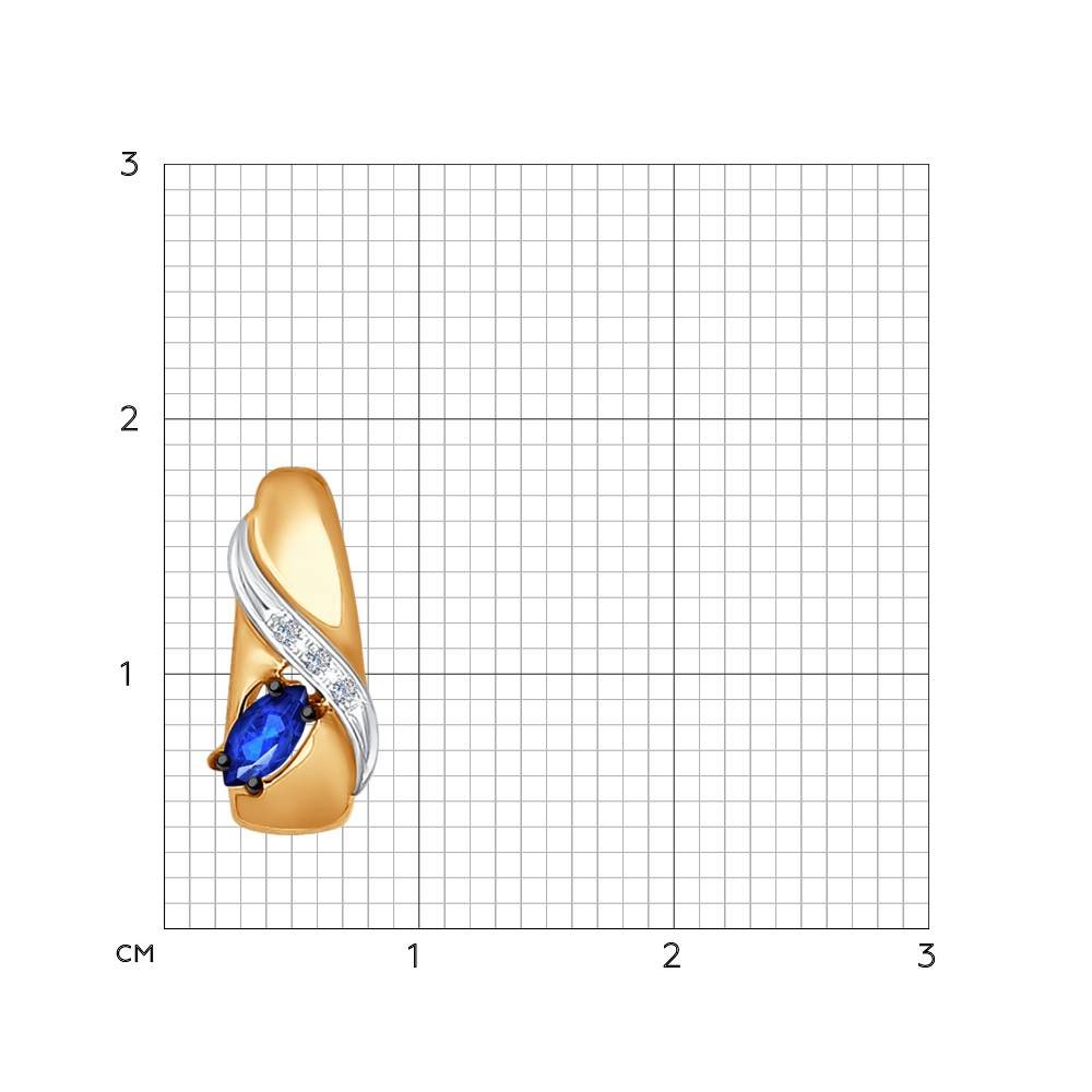 Pandantiv din Aur Roz 14K cu Diamante si Safir, articol 2030226, previzualizare foto 2