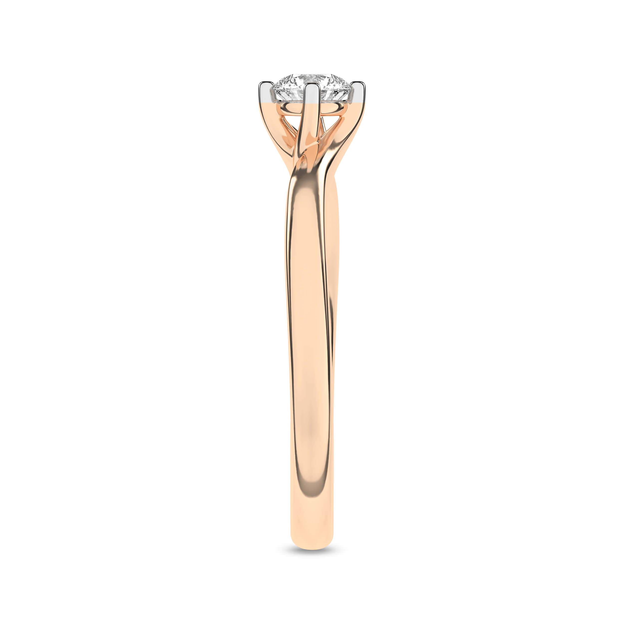 Inel de logodna din Aur Roz 14K cu Diamant 0.25Ct, articol RS0608, previzualizare foto 3