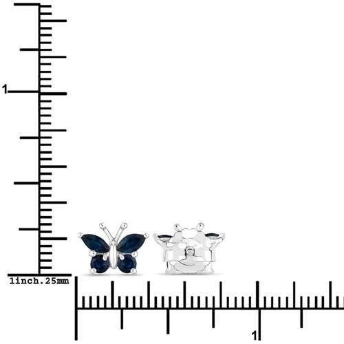 Cercei din Argint cu Safir 0.61 Carate "Fluturi", articol QE14093BSAPH-SSRPLT, previzualizare foto 3