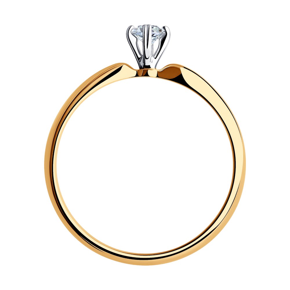 Inel din Aur Roz 14K cu Diamant, articol 1012167, previzualizare foto 2