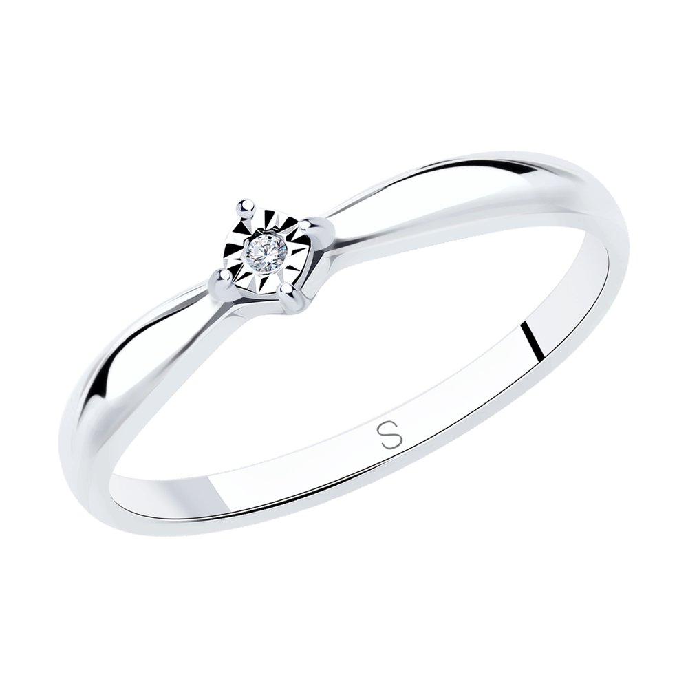 Inel din Argint cu Diamant, articol 87010015, previzualizare foto 1