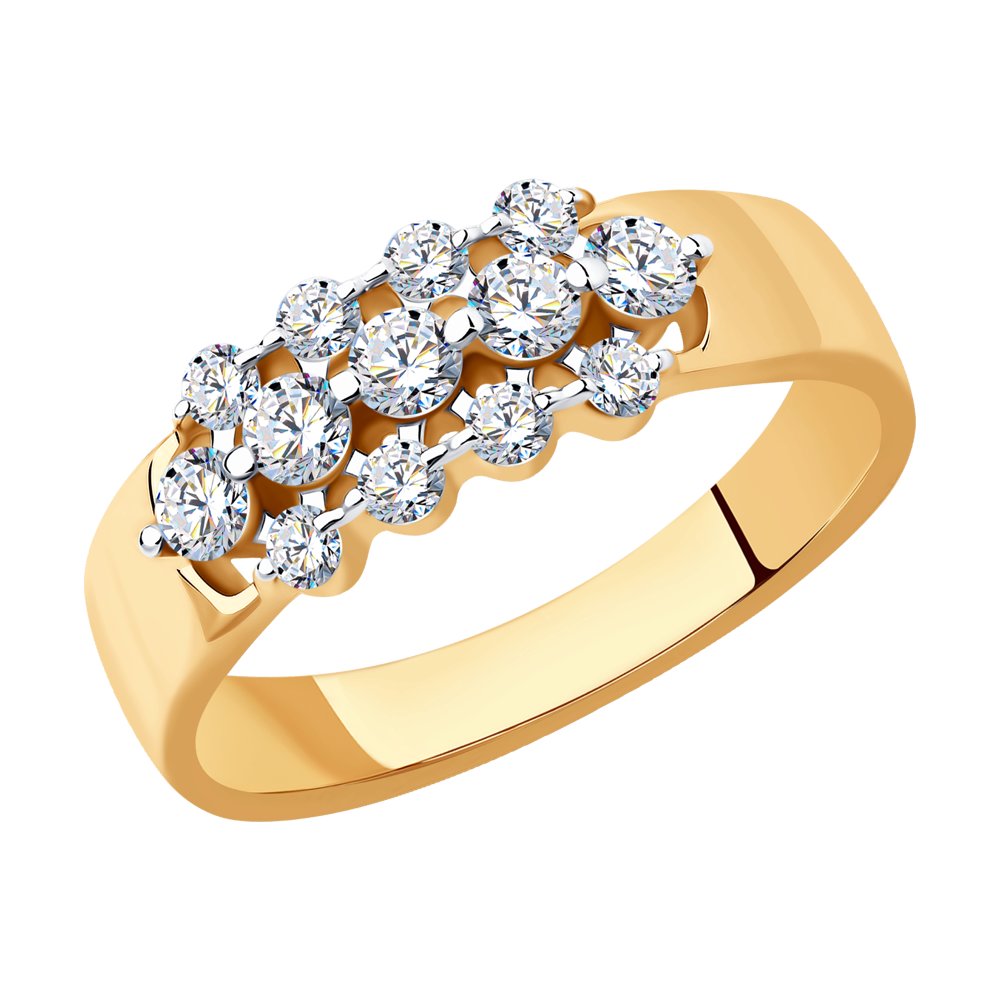 Inel din Aur Roz 14K cu Diamante, articol 1012178, previzualizare foto 1
