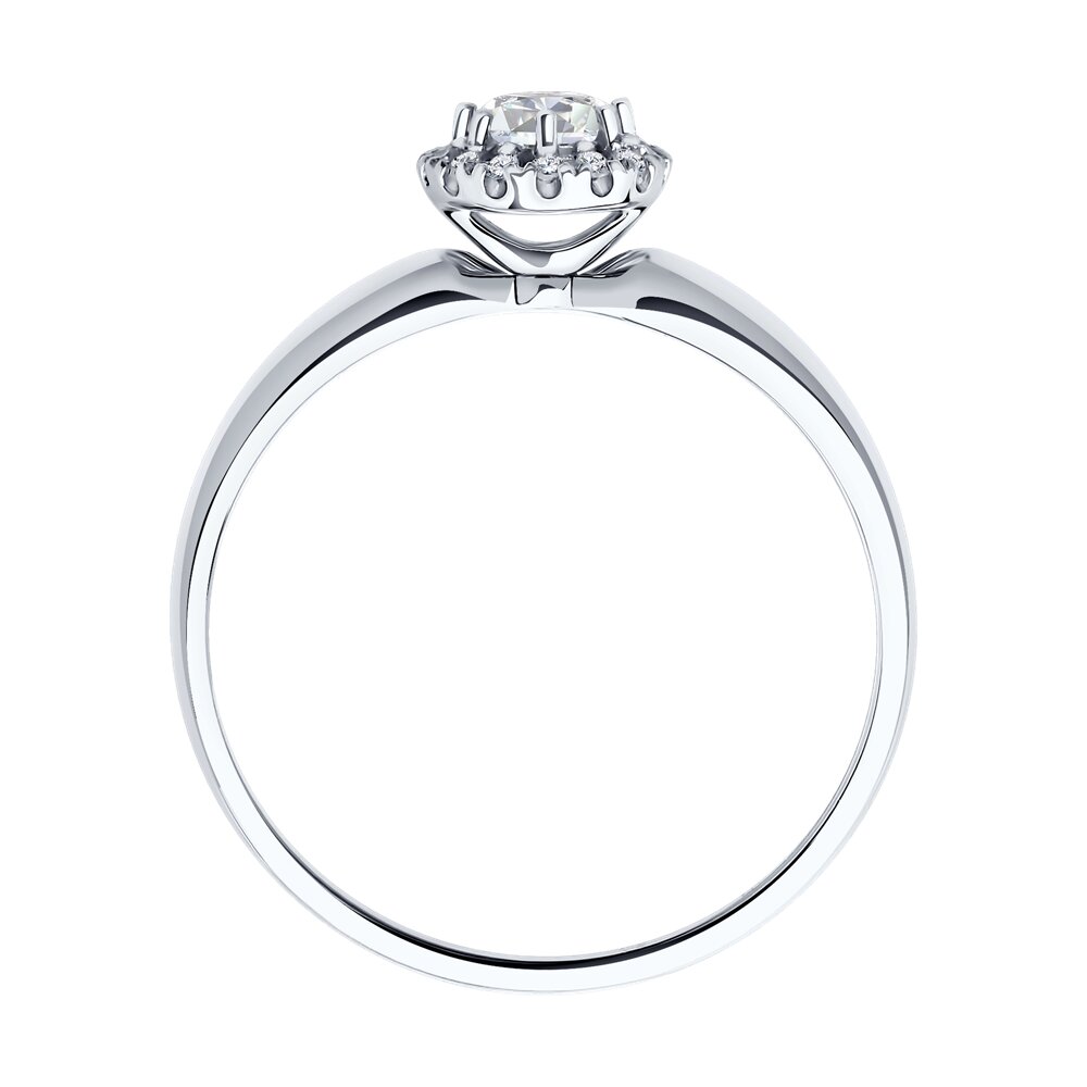 Inel de logodna din Aur Alb 14K cu Diamante, articol 1012130-3, previzualizare foto 3