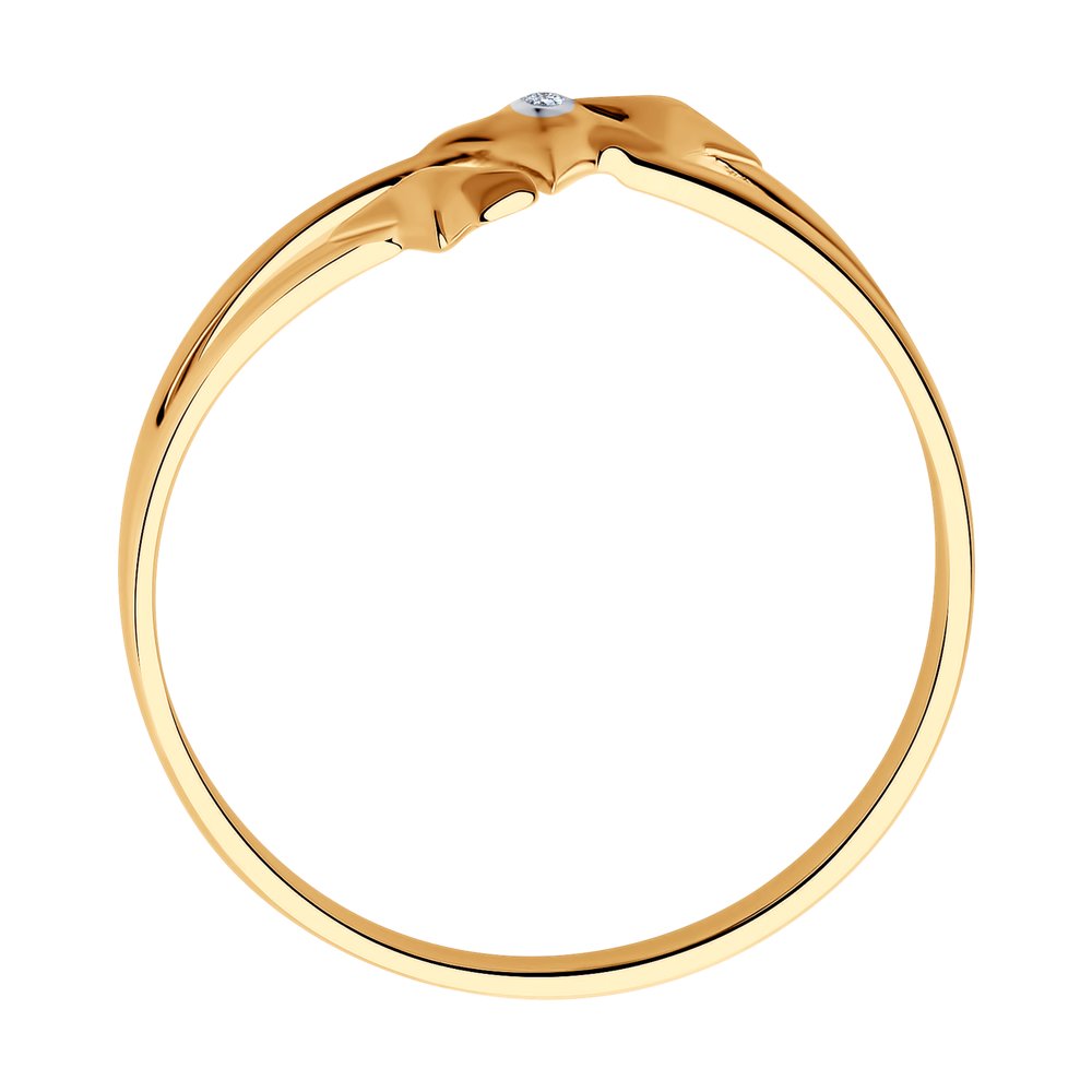 Inel din Aur Roz 14K cu Diamant Swarovski, articol 1011970-5, previzualizare foto 2