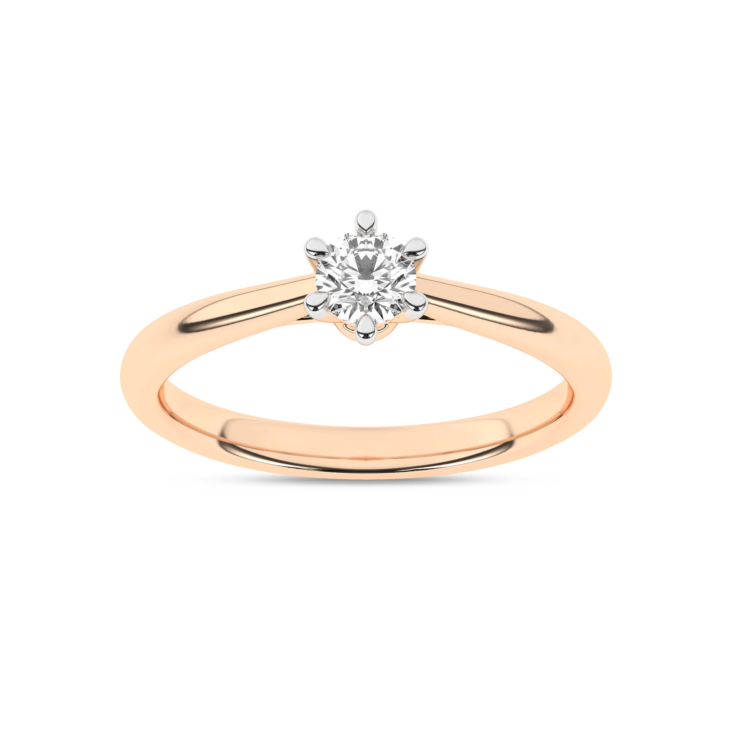 Inel de logodna din Aur Roz 14K cu Diamant 0.25Ct, articol RS1449, previzualizare foto 1