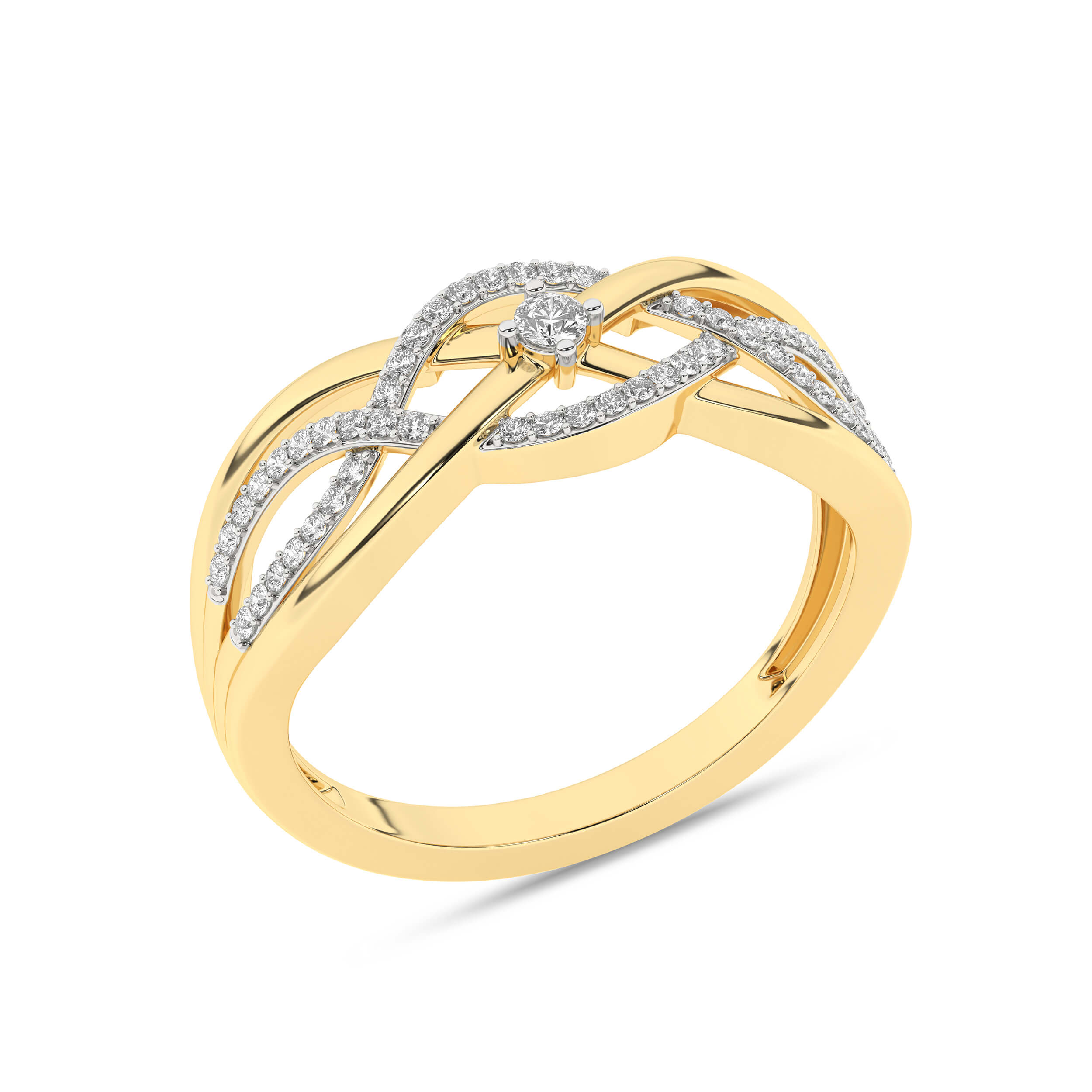 Inel din Aur Galben 14K cu Diamante 0.15Ct, articol RF18151, previzualizare foto 4