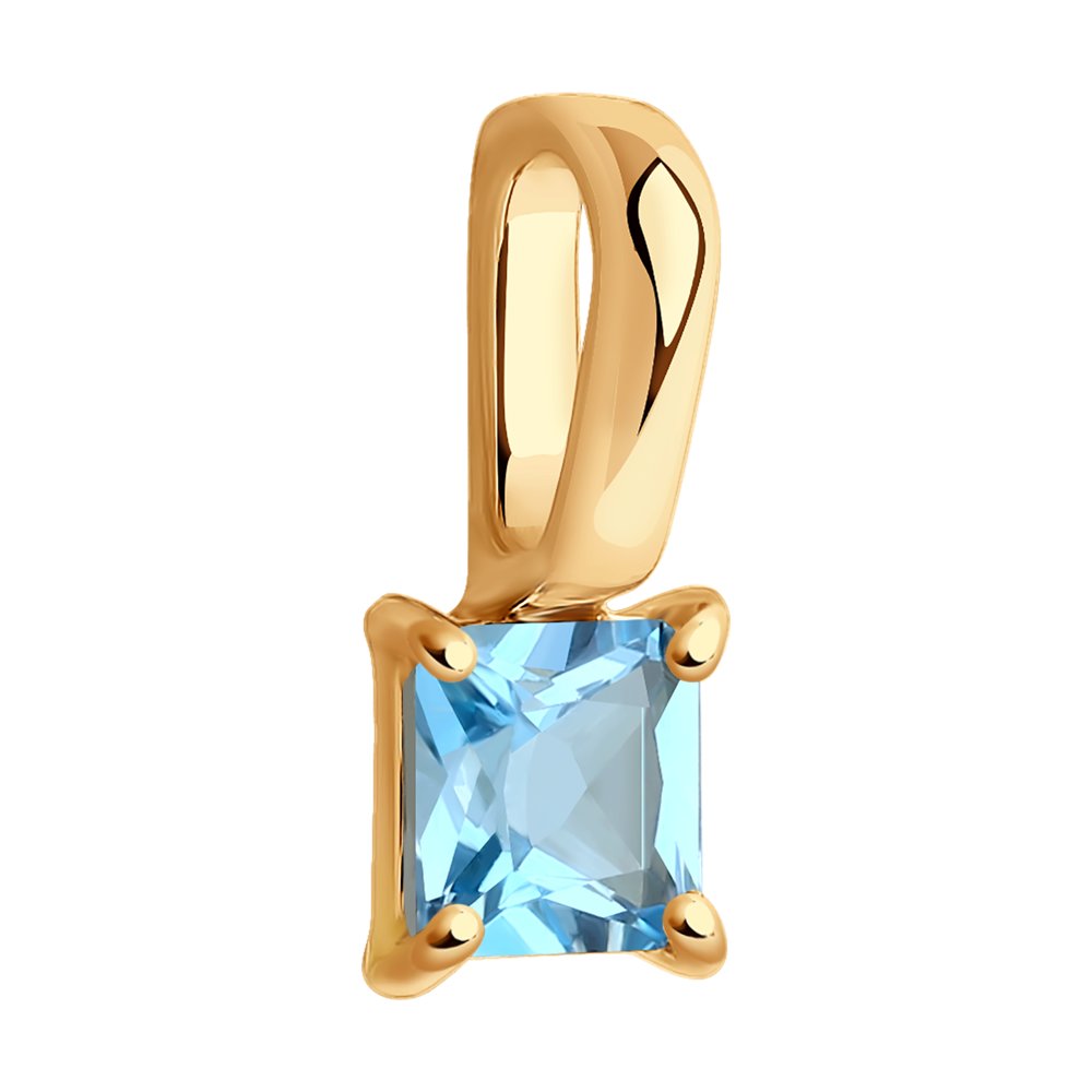 Pandantiv din Aur Roz 14K cu Topaz si Zirconiu, articol 732161, previzualizare foto 2