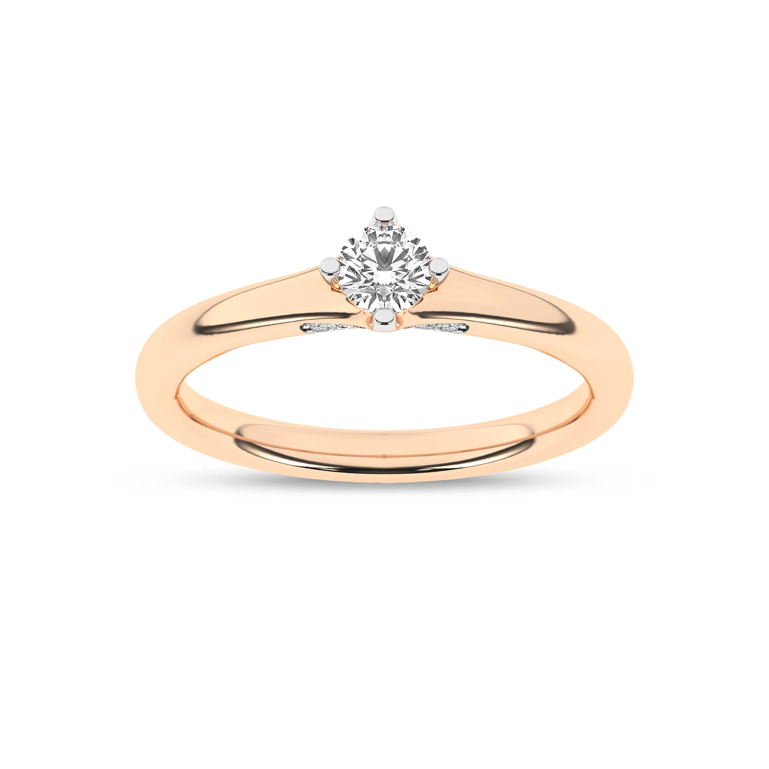 Inel de logodna din Aur Roz 14K cu Diamant 0.25Ct, articol RS0863, previzualizare foto 1