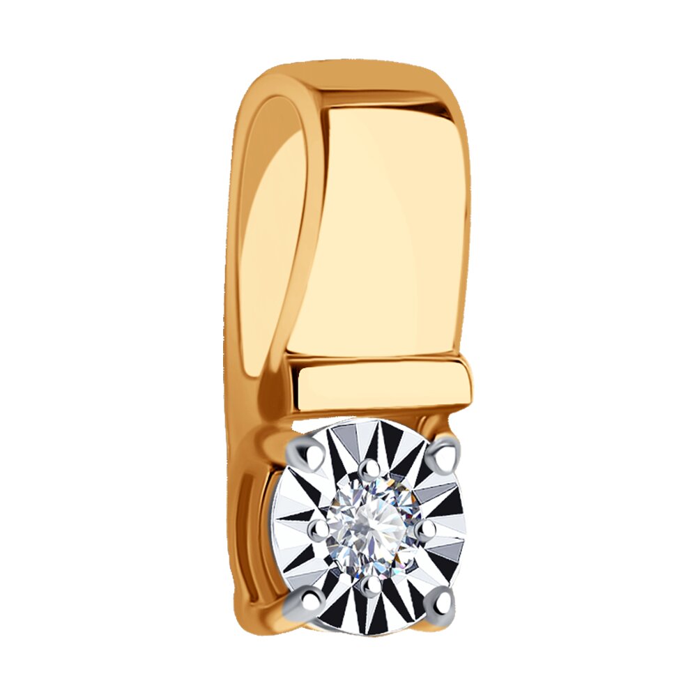 Pandantiv din Aur Roz 14K cu Diamant, articol 1030716, previzualizare foto 2