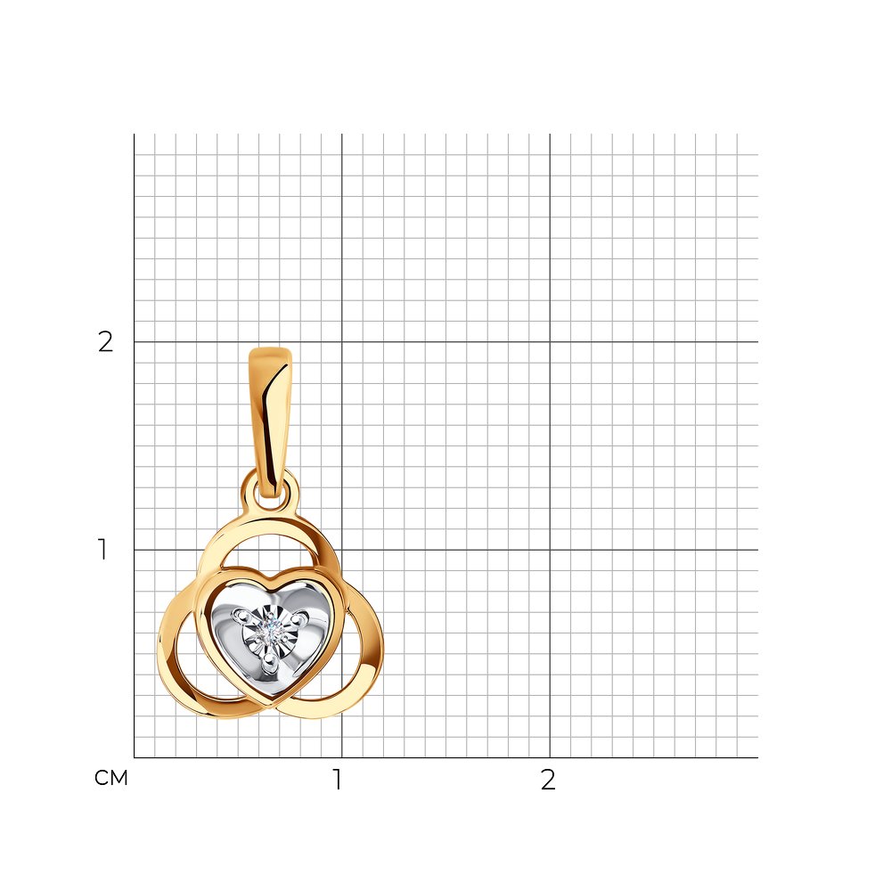 Pandantiv din Aur Roz 14K cu Diamante, articol 1030822, previzualizare foto 2