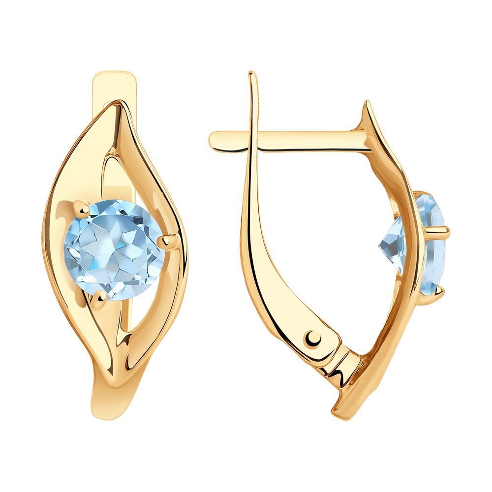 Cercei din Aur Roz 14k cu Topaz, articol 727496, previzualizare foto 1