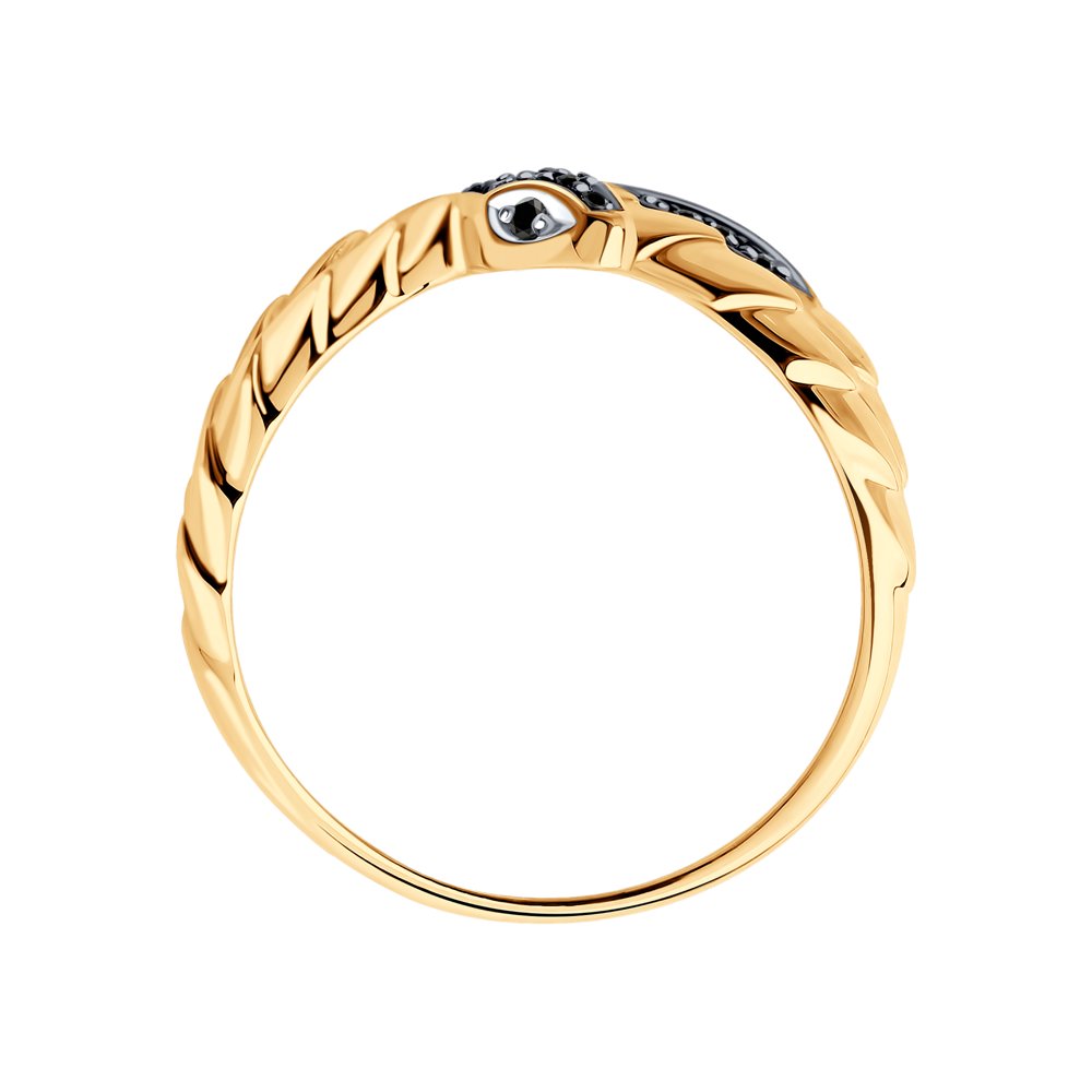 Inel din Aur Roz 14K cu Diamante ""Sarpe"", articol 7010067, previzualizare foto 2