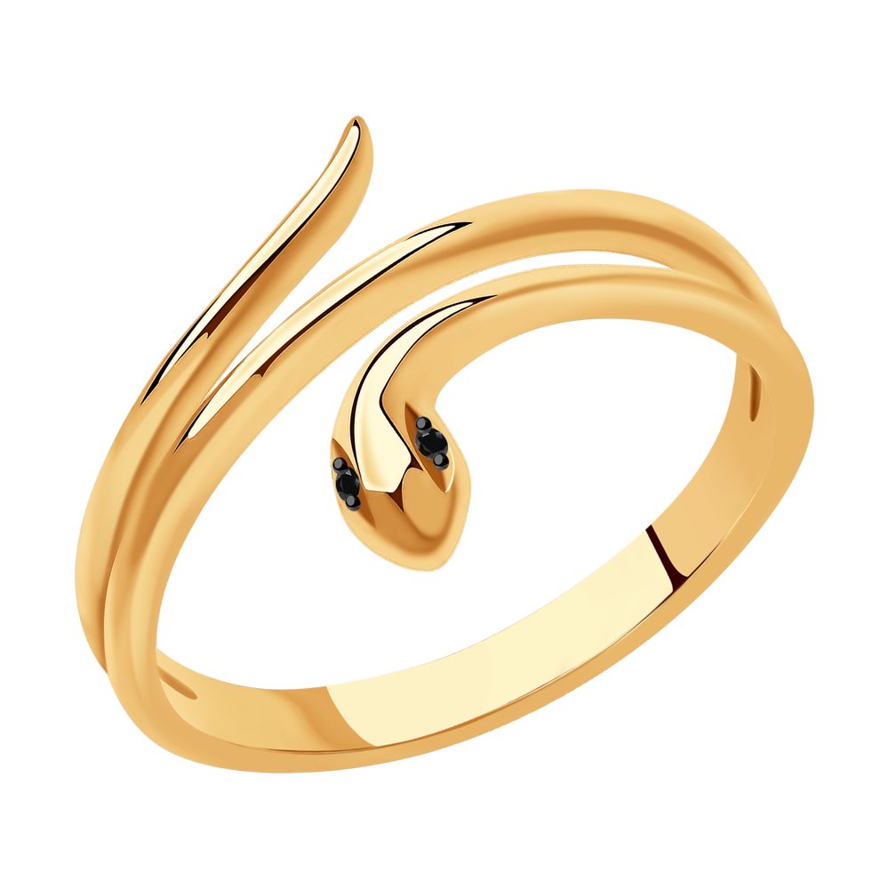 Inel din Aur Roz 14K cu Diamante Sarpe, articol 7010068, foto 1