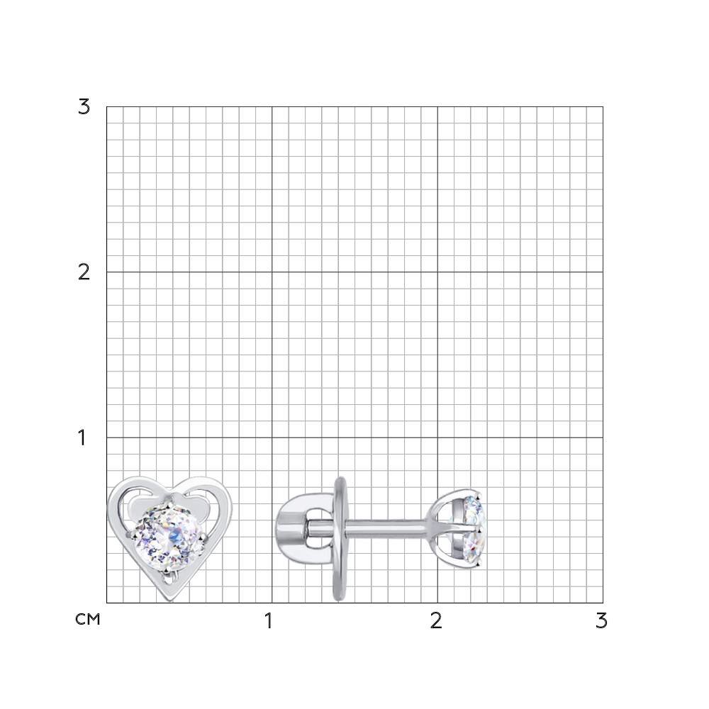 Cercei din Aur Alb 14K cu Zirconiu Swarovski „Inima”, articol 81020274, previzualizare foto 2