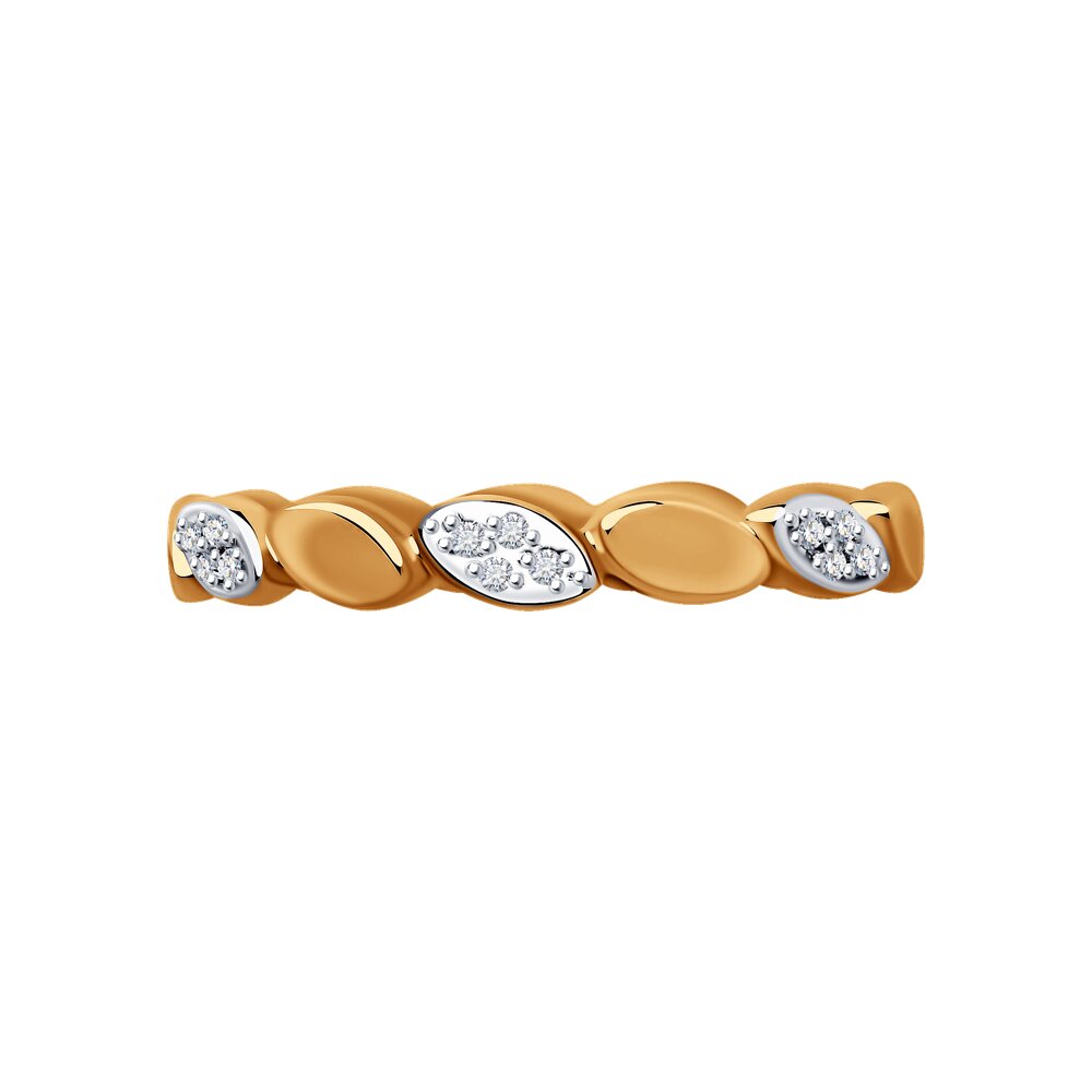 Inel din Aur Roz 14K cu Diamante , articol 1012213, previzualizare foto 2