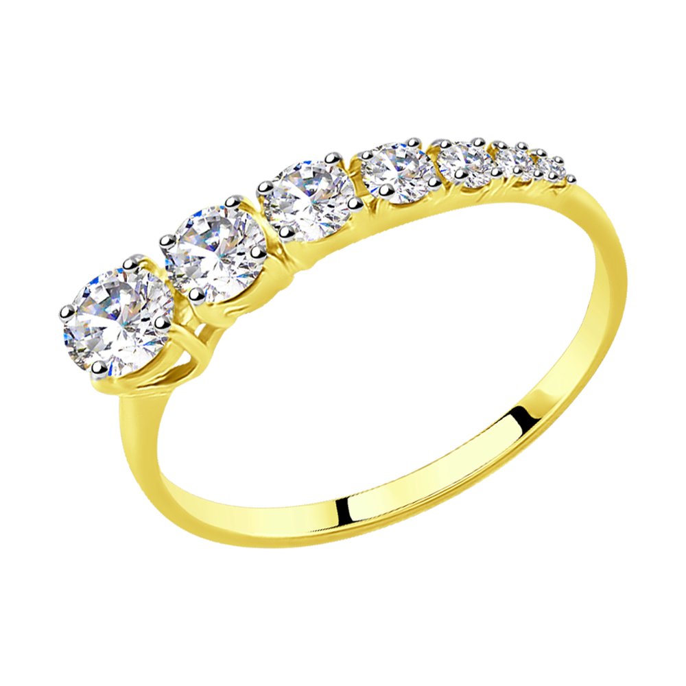 Inel din Aur Galben 14K cu Zirconiu, articol 017442-2, previzualizare foto 1