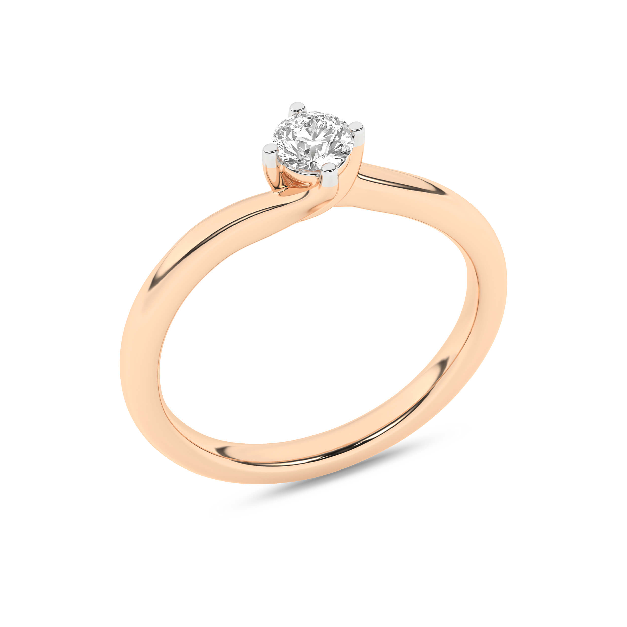 Inel de logodna din Aur Roz 14K cu Diamant 0.25Ct, articol RS0608, previzualizare foto 4