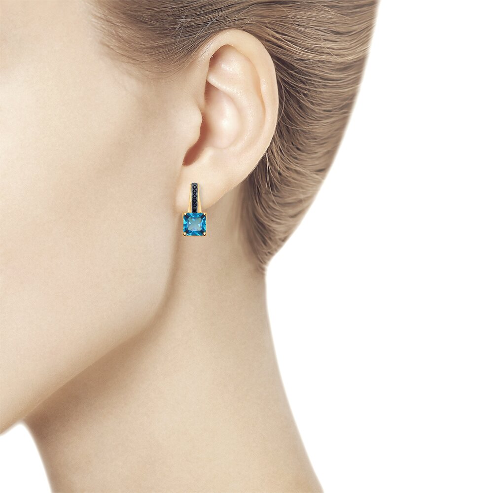 Cercei din Aur Roz 14K cu Topaz si Zirconiu, articol 725357, previzualizare foto 3