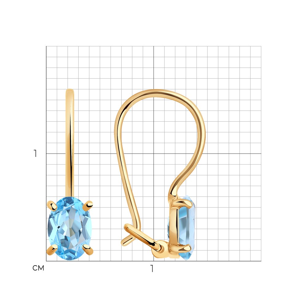 Cercei din Aur Roz 14K cu Topaz , articol 727399, previzualizare foto 2