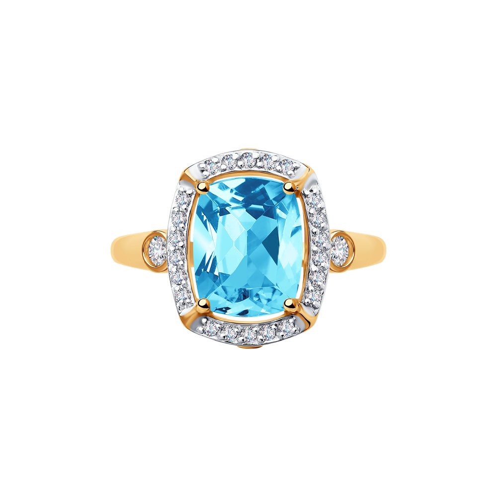 Inel din Aur Roz cu 14K Topaz si Zirconiu, articol 714983, previzualizare foto 2