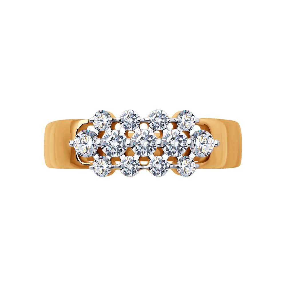 Inel din Aur Roz 14K cu Diamante, articol 1012178, previzualizare foto 2