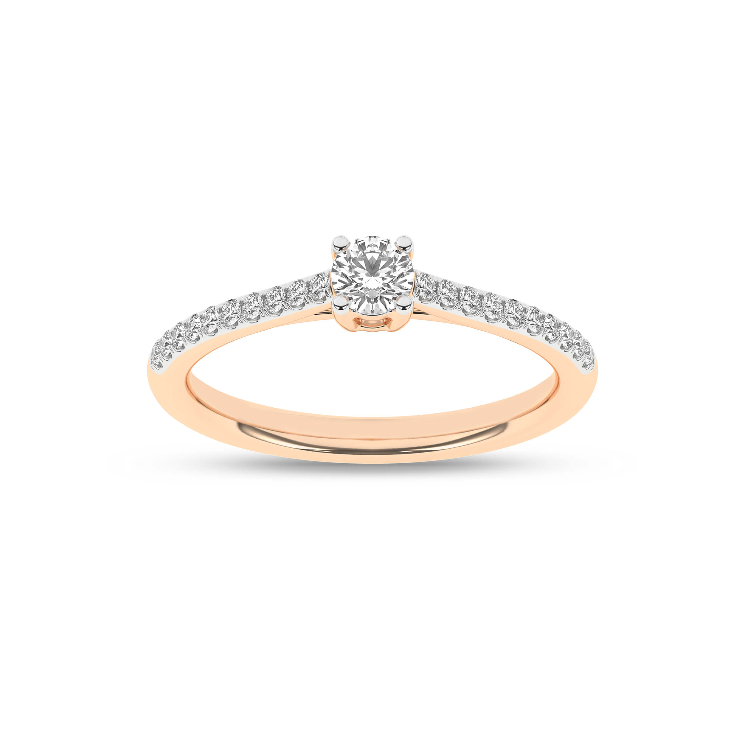 Inel de logodna din Aur Roz 14K cu Diamante 0.25Ct, articol RB19582EG, previzualizare foto 1