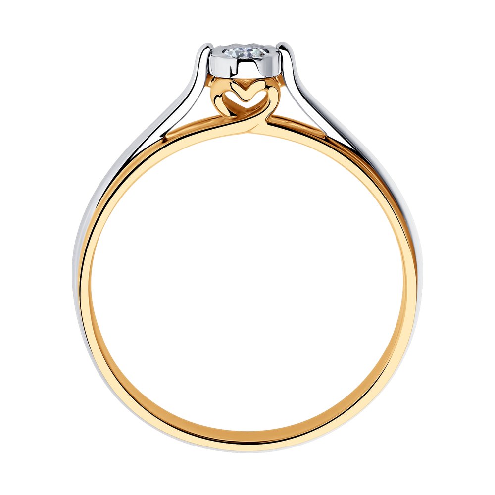 Inel din Aur Roz 14K cu Diamant, articol 1012170, previzualizare foto 2