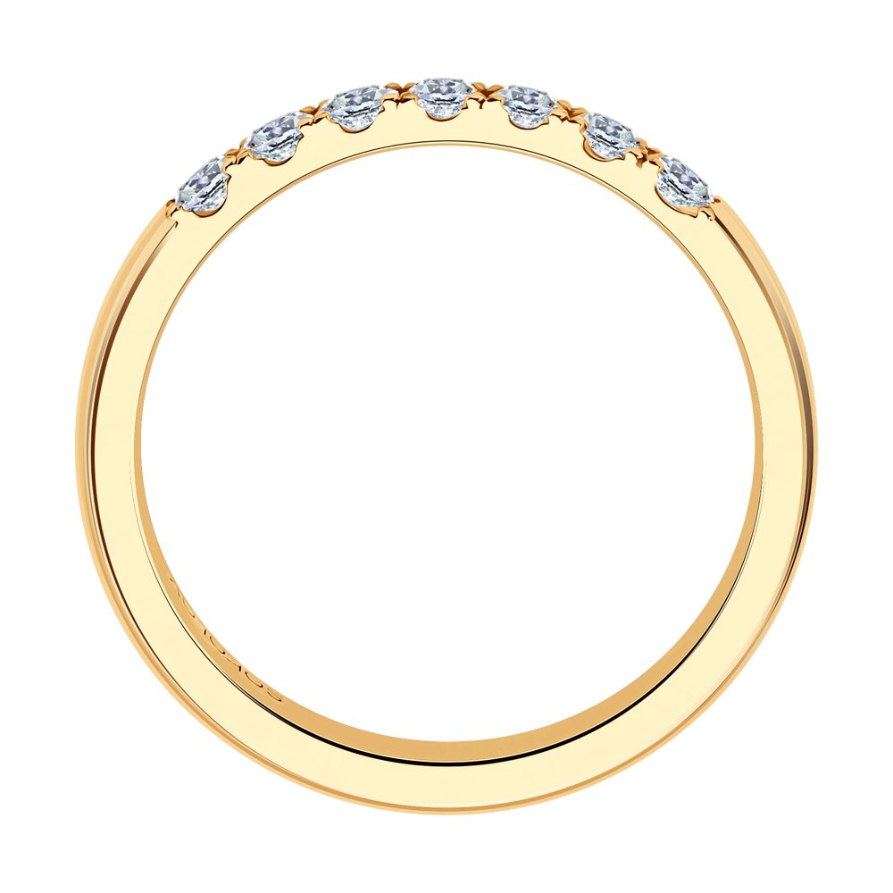 Inel din Aur Roz 14K cu Diamante, articol 1111260-01, foto 2
