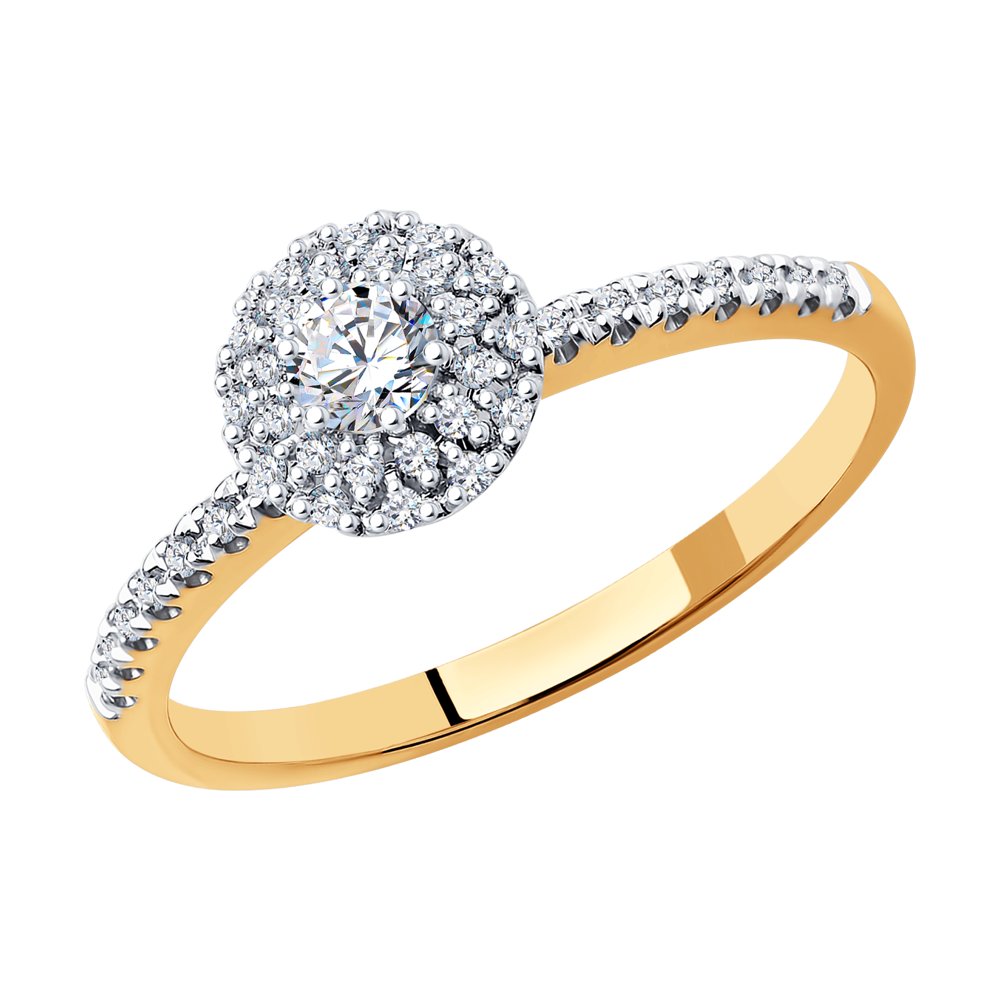 Inel din Aur Roz 14K cu Diamante, articol 1012132, previzualizare foto 1