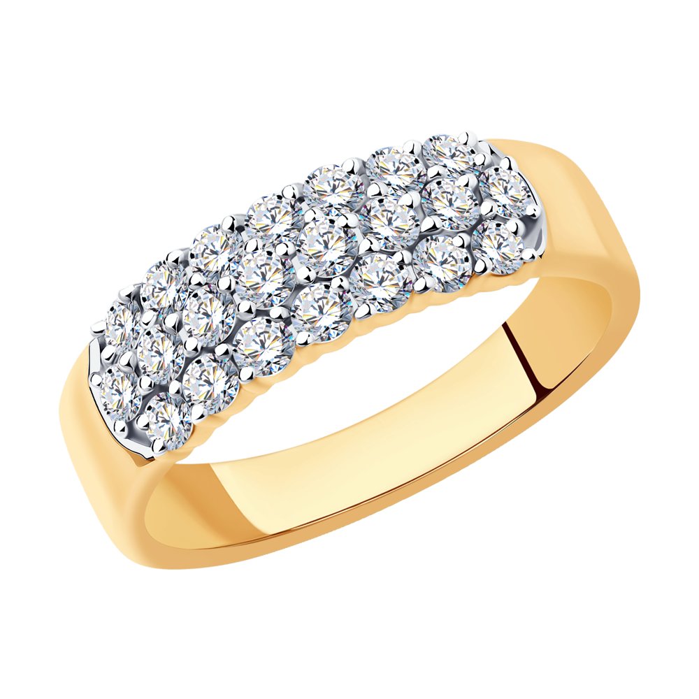Inel din Aur Roz 14K cu Diamante, articol 1012180, previzualizare foto 1