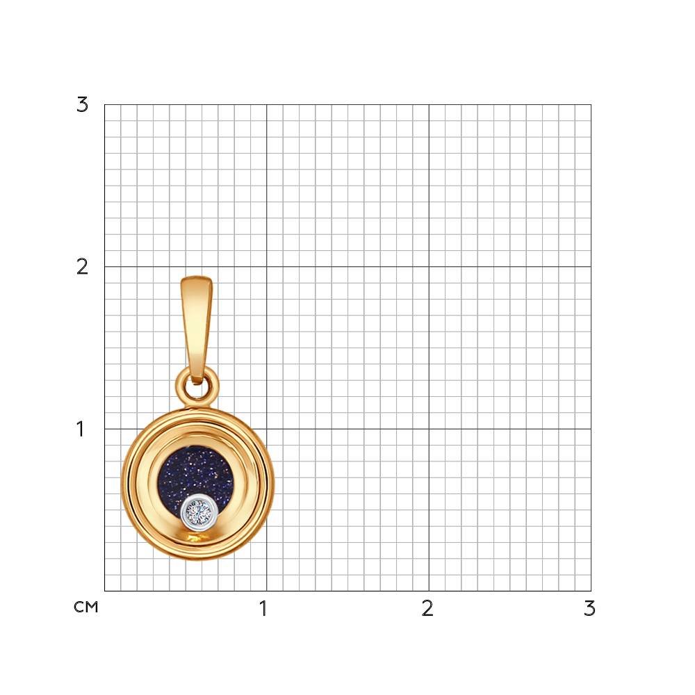Pandantiv din Aur Combinat cu Diamant, Aventurin si Sticla de Safir, articol 1030561, previzualizare foto 2